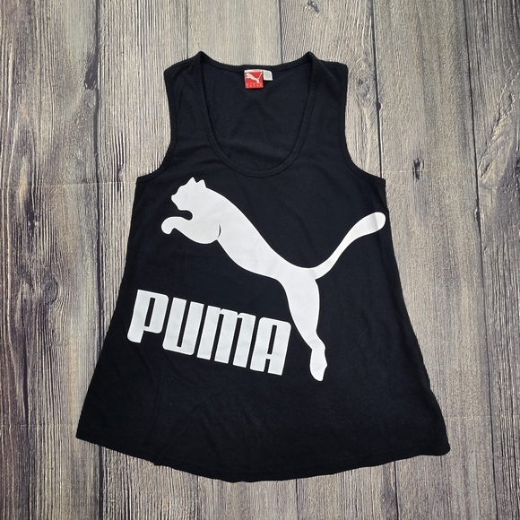 Puma Black Logo Print Tank Top - Picture 1 of 9